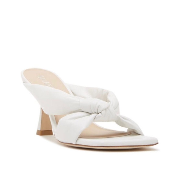 Stuart Weitzman Playa 75 Knot Sandal in White Leather - NWT - Picture 1 of 15